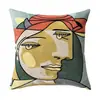 Funda de Almohada Impresionista Artística Cojín Lumbar con Estampado Abstracto de Picasso, Cojín Decorativo para Sofá Estilo Europeo