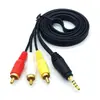 Cable AV un minuto tres 3.5mm a tres cabezas Lotus cable 3.5 a 3RCA set de cables de audio y video cable para decodificador TV