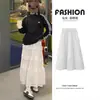 Falda Blanca Abullonada Estilo Francés para Mujer, Nuevo Modelo Primavera/Verano 2026, Impresionante Falda Larga de Corte A para Figuras Petite