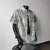 Camisa de Seda de Hielo Hawaiana con Flores de Playa de Manga Corta para Hombre Verano Vacaciones en la Costa Tailandesa Ropa para Hombre Ropa Estilo Sudeste Asiático