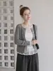 Camiseta de manga larga con diseño de botones de lunares estilo coreano para mujer, nuevo modelo de otoño 2026, corte holgado, adelgazante, dulce top tipo cárdigan