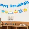 Bandera de papel para tirar de Hanukkah judío decoración de fondo para fiesta navideña bandera colgante amuleto HAPPY HANUKKAH flor de tirar