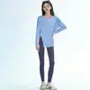 Moletom Esportivo de Manga Longa Plus Size para Mulheres, Primavera e Verão, Camiseta de Yoga, Modelagem Solta para Fitness, Corrida, Treinamento, Roupa de Yoga