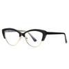 Amazon New Cat's Eye Flat Mirror 2177 Fashion Metal Sobrancelha Frame Feminino Preto Frame Simples Óculos Spot
