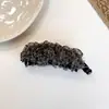 Presilha banana plissada transparente com estampa de leopardo vintage que não danifica o cabelo, presilha vertical para rabo de cavalo alto, presilha torcida, acessório de cabelo requintado e versátil