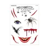 Pegatinas de Tatuaje Impermeables de Halloween, Pegatinas de Rostro de Muerte para Mascarada, Pegatinas de Tatuaje al por Mayor para Suministro Transfronterizo