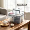 Caixa de Armazenamento Transparente para Conjunto de Chá Bnbs para Mesa de Casa, Organizador à Prova de Poeira para Xícaras e Bules de Chá