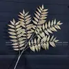 Flores de Nochevieja, Flores Artificiales Doradas, Eucalipto Dorado, Hortensia, Abanico Dorado, Hojas de Ginkgo, Cubo de la Fortuna, Arreglo Floral, Hojas, Flores de Plástico
