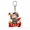 Llavero acrílico cultural y creativo rojo para la festividad del 1 de agosto, colgante de figura militar de dibujos animados, regalo souvenir para mochila