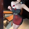 Lencería Sexy Rosa Puro Deseo Camisón Transparente Chica Caliente Apasionada Coqueteando Faldita de Cadera con Liguero Puro Deseo Apasionado Adelgazante