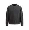 SANHOMME Suéter de Punto Casual Versátil Simple de Moda Otoño/Invierno para Hombre, Chaqueta Superior de Manga Larga con Cuello Henley de Corte Holgado 61871