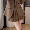 Traje elegante Qigu Niang traje de mujer primavera 2024 alta calidad estilo preppy uniforme jk falda plisada