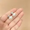 Elegantes y Versátiles, Diseño Sencillo Pendientes de Acero de Titanio con Perla, Estilo de Nicho de Lujo Ligero, Pendientes de Alta Gama y Sofisticados