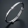 Pulseira Redonda Chuva de Meteoros Banhada a Prata para Mulheres, Pulseira Minimalista de Joias Prateadas, Presente para Namorada, Atacado