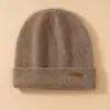 Gorro 100% Cachemir Puro para Mujer, Gorro Cálido Versátil para Otoño e Invierno, Turbante de Punto Engrosado para Circunferencia de Cabeza Grande