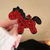 Presilha de Cabelo Brilhante com Diamantes e Crina de Cavalo do Zodíaco para Meninas, Presilha Colorida, Acessório de Cabelo Deslumbrante e Colorido para o Ano Novo