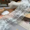 Borda de renda branca de tule tridimensional com 9 cm de largura para roupas, roupas de boneca Lolita, almofadas de sofá, decoração DIY de tecido