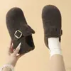 Novos sapatos Birkenstock femininos versáteis com forro de lã e fleece, espessados para aquecimento, com aumento interno de altura, perfeitos para mulheres baixinhas, para usar no inverno de forma despojada
