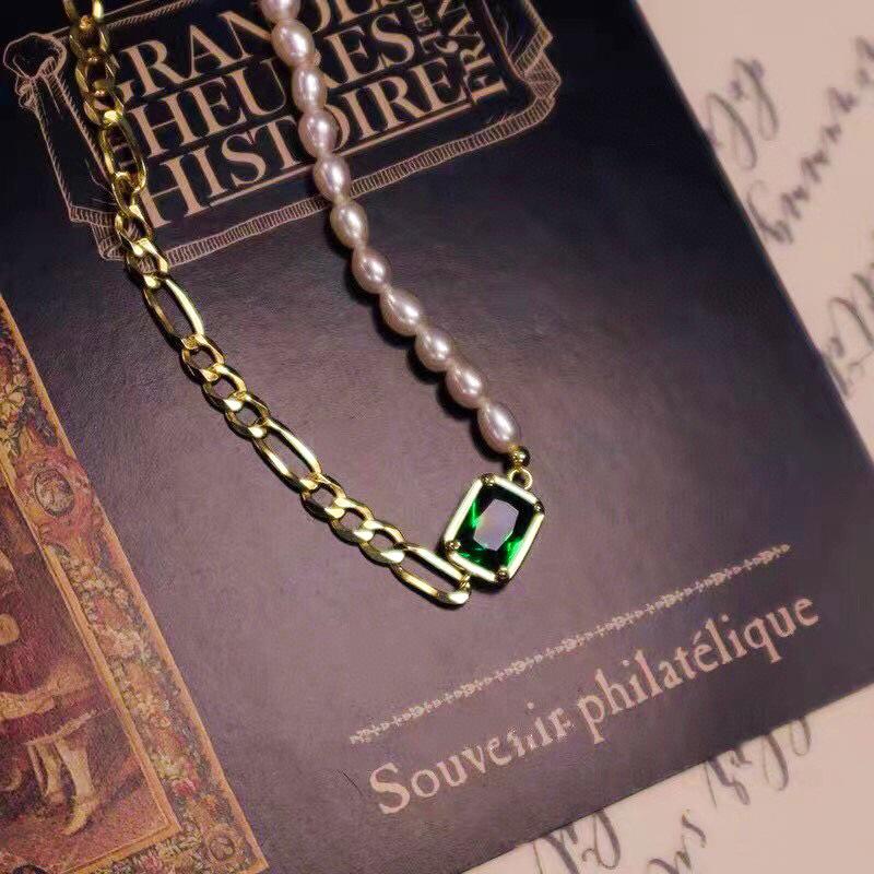 复古天然淡水小米珠珍珠项链女小众感14k注金祖