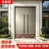 Puerta principal de acero inoxidable y aluminio fundido de fábrica de Foshan, puerta de seguridad, puerta de entrada, villa de alta gama Clase A, casa de autoconstrucción