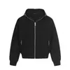 Moletom Cardigan com Capuz Masculino Tendência Europeia e Americana Design Moderno Moletom Jaqueta Decorado com Pedra Gema Esmeralda Primavera e Outono