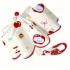 Paraguas Automático Completo Manzanita Elefante para Mujer con Punta de Bola Roja, Paraguas Plegable Portátil para Sol y Lluvia con Correa de Muñeca