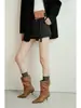 Botas Elegantes Estilo Coreano Tendência Bico Fino Salto Agulha Franzidas Femininas Outono 2026 Novidade Casual Versátil Salto Alto Botas Franzidas