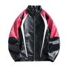 Chaqueta de cuero sintético para hombre, estilo americano, primavera y otoño, nueva chaqueta de motociclista con cuello vertical, combinable y moderna.