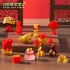 Micro-Paisagem Criativa Ano Novo Estilo Chinês Peixe Koi Saco da Sorte para Atrair Riqueza Decoração DIY Acessório de Pendurar Mini Ornamento de Mesa