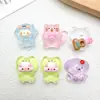 Polvo transparente de hielo animalitos de dibujos animados hechos a mano pegamento de crema creativo pasador de pelo DIY cuerda para el pelo funda de teléfono accesorios de flor para zapatos