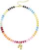 Collar con colgante de letra de 14 quilates para mujer, joya de piedras preciosas de colores, joyería de playa de verano, gran oferta en Amazon