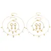 Pendientes Colgantes Múltiples Mili Lujo Ligero Gota de Agua Corazón Circonita Acero Inoxidable Chapado en Oro Moda Versátil Pulsera Collar Venta al por Mayor