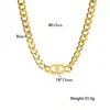 Collar de acero de titanio con cadena gruesa de oro y doble letra D de celebridades de Internet europeas y americanas, cadena corta distintiva de clavícula de hip-hop para mujer, joyería versátil