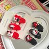 Nuevo retro gatito negro y rojo clip ovalado nicho caricatura japonesa clip para flequillo dulce genial lindo accesorios para el cabello de niña