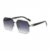 Gafas de Sol Nuevas Transfronterizas para Hombres y Mujeres, Cuadradas de Marco Delgado para Adelgazar Rostro Grande, Gafas de Sol de Medio Marco de Moda Anti-UV