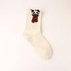 Calcetines Lindos de Primavera y Verano a la Mitad de la Pantorrilla Calcetines de Perro para Mujer Estilo Japonés Ins de Aspecto Caro Patrón Vertical de Dibujos Animados Calcetines de Longitud Media