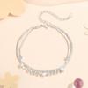 Pulsera Doble Capa Gipsófila Plateada para Mujer, Brillante Multicapa de Cuentas de Transferencia, Pulsera de Estrella, Regalo para Tanabata Día de San Valentín