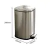 Cubo de basura doméstico cuadrado y redondo de acero inoxidable con tapa, contenedor de almacenamiento operado con pedal para cocina del hogar, sala de estar, baño, hotel