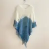 Xale Tricô Tingimento Tie-Dye Étnico Bai de Dali, Yunnan Lenço Artístico Quente Azul e Branco Tecido Tie-Dye Macio Casual