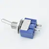 Interruptor de Palanca Pequeño Mts-101 Azul de 2 Pines y 2 Posiciones, Apertura 6mm, 6A 125V