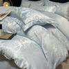Set de Cuatro Piezas de Tencel Lavado de Verano de Lujo Ligero Hojas de Cama de Seda Helada Funda Nórdica Sábanas Ajustables Juego de Cama Regalo Venta al por Mayor