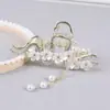 Flor de Aleación de Gama Alta Incrustada con Diamantes y Borlas, Elegante Diadema Clip Pasador para el Cabello para Mujeres, Exquisito Clip de Tiburón para el Cabello en la Parte Posterior de la Cabeza