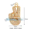 M59 Accesorios para joyería DIY cobre puro microincrustado hueco mano de la suerte colgante mini mano marafati