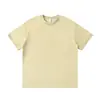 Camiseta de Algodón Nueva de Verano Estilo 220g Color de Contraste Cuello Redondo Manga Corta para Hombre, Marca de Moda Tono Tierra Holgada Casual Versátil Superior