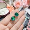 Camélia luz luxo pesado indústria imitação esmeralda flor brincos banhados a ouro verde ágata borboleta brincos colorido tesouro fornecimento ao vivo