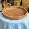 Rattan como cesta de armazenamento de pá de bambu pãezinhos cozidos no vapor cesta de pão cozido no vapor pá de secagem cesta de lavagem bandeja de frutas tecida à mão