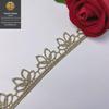 Acessórios de 2cm renda renda dourada vestido de noiva acessórios para roupas infantis unilateral oco Lótus código de barras dourado DIY