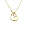 Amazon Popular Amor Cruz Colgante Transfronterizo Nuevo Collar con Forma de Corazón Colgante de Amor Cadena para Clavícula Colgante