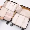 Bolsa de Armazenamento Multifuncional de Viagem com Sete Peças Conjunto de Bolsas Organizadoras e de Classificação de Roupas para Mala Conjunto de Oito Peças