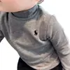 Otoño e Invierno Dibujos Animados Cuello Medio Alto Moda Nueva para Niños Tops Cálidos Terciopelo Doble Cara Resistente al Frío Térmica Camiseta de Base Tops